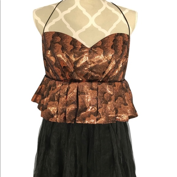 Vintage Silk Stephan Caras Black & Metallic Designer Gown Size 14 - Picture 2 of 10